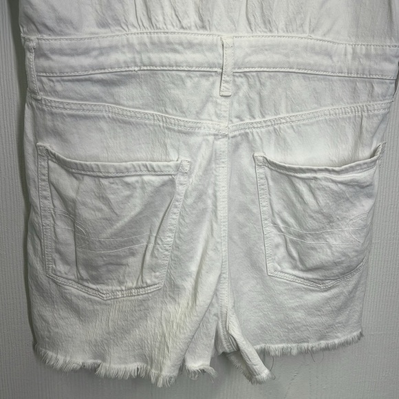 American Eagle - White Denim Coverall Button Down Short Sleeve Short Romper Med - Picture 14 of 14